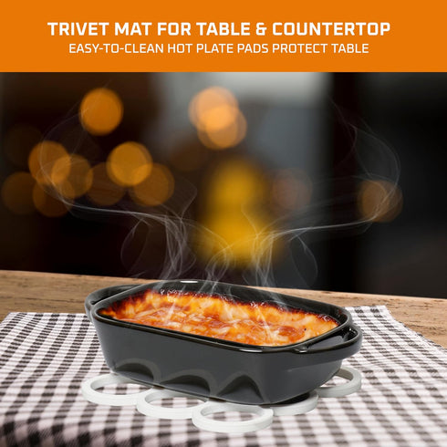 Bruntmor Silicone Trivets for Hot Pots and Pans, Set of 3 Heavy Duty Heat Resistant Mats for Tables and Countertops