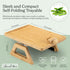 13.75 9.5) Shamrock Home Bamboo Couch Arm Table with Device Holder, Clip On Tray. for TV Dinners, Remotes, Drinks