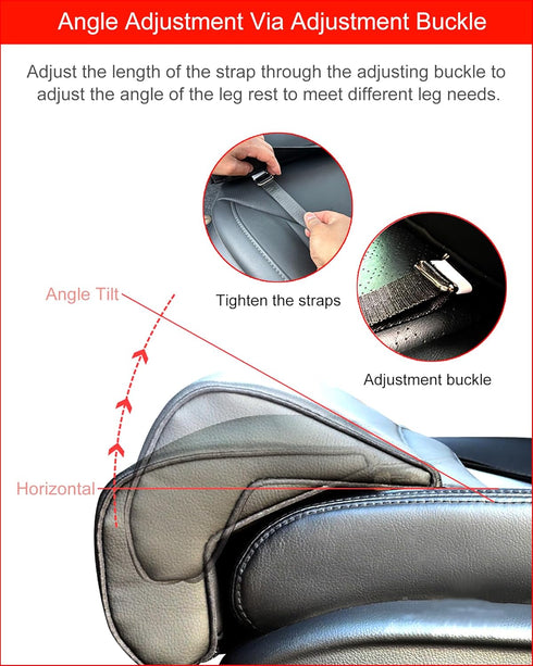 Car Leg Extender Leg Support for Driving, Car Front Seat Thigh Extender Support Cushions, Adjustable