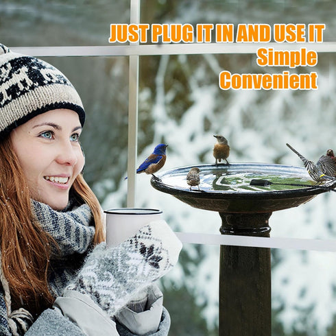500W Kardeep Bird Bath Heater, Cast Aluminum Submergible Stock Tank Heater De-icer Thermostatic Control Chicken Water