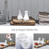 WM Bartleet & Sons 1750 Traditional Porcelain Salt & Pepper Pot Shaker Cruet Set, 13cm – White