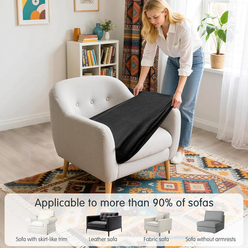 Hokway Stretch Cushion Covers for Sofa Seat Cushion, Slipcover Protector (Black, Small)