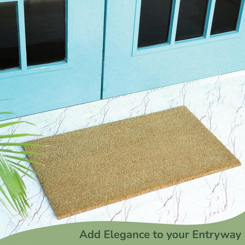 Welcome Doormats, Natural Coco Coir Mats with Non-Slip PVC Backing for Indoor Outdoor Home & Office Decor
