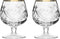 Set of 2 Vintage Hand Made Crystal Glasses, 24K Gold Rim Brandy & Cognac Snifter Old-Fashioned Glassware