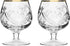 Set of 2 Vintage Hand Made Crystal Glasses, 24K Gold Rim Brandy & Cognac Snifter Old-Fashioned Glassware