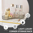 YCIA&DONE Corner Counter Bathroom Organizer, 1 Tier Clear Cosmetic Perfume Tray for Makeup and Skincare
