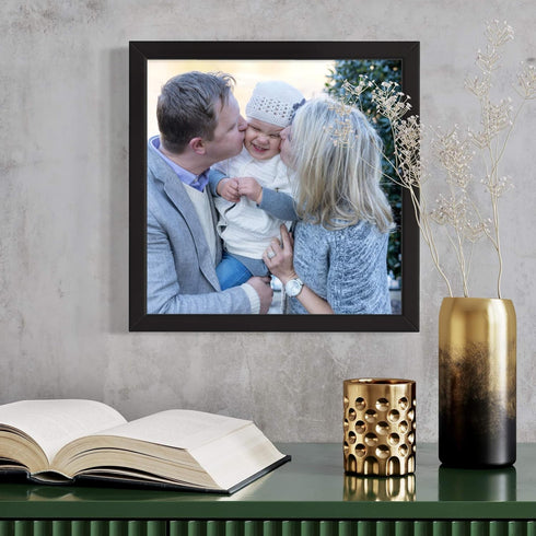 Poster Palooza 9x14 Black Solid Wood Frame | 0.75 Inch Moulding Width | Includes UV Acrylic, Foam Board & Hardware