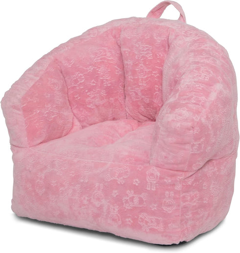 Cozy Delta Children - Serta Kids Plush Barrel Toddler Chair, Soft Foam Chair Bean Bag Chair Alternative for Boys