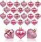 GuassLee Valentines Day Decorations, 36pcs Rose Gold Heart Shaped Baubles for Valentine's Day Wedding Anniversary