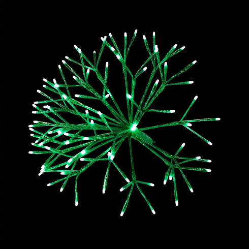 Alpine Corporation 16"H Indoor Holiday 3D Snowflake Ornament - LED Lights, Green Christmas Decoration