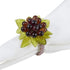Beaded Napkin Rings with Flower and Leaves (Set of 4)