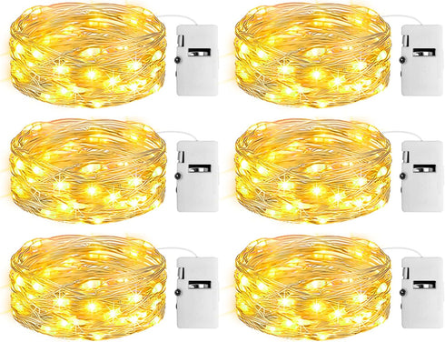 inkgear 6 Pack Fairy Lights with Timer Battery Operated, 3 Modes 7ft Mini