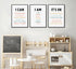 PPJ 3Pcs Affirmations For Kids Wall Art Nursery Wall Decor Daily Inspirational Quotes Prints Posters Kids Bedroom