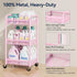 3 YASONIC Tier Rolling Cart Metal Utility Storage Cart with Wheels, Craft Cart Organizer with Hanging Cups, Hooks, Mesh