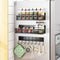 Magnetic Spice Rack for Refrigerator - 3 Pack Moveable Shelf with 8-Hook Rack, Seasoning Organizer for Kitchen