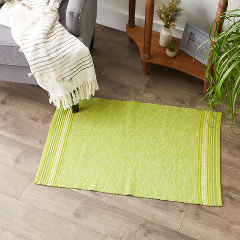 DII Variegated Recycled Yarn Modern Edge Stripe Rug, 2x3', Avocado