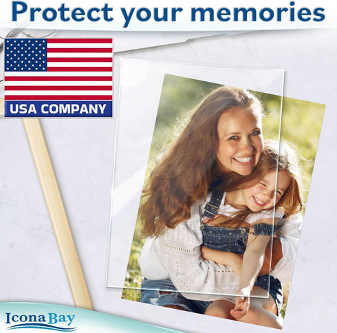 Icona Bay 4x6 Picture Frame Glass Replacement (4 x 6, 2 Pack) - Real Glass Cover for 4x6 Inches Photos