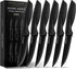 Home Hero 6 Pcs Steak Knives Set, High-Carbon Stainless Steel Razor-Sharp Serrated Knives with Ergonomic Handles