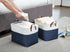 DECOMOMO Large Storage Basket, 17x12x13inch Fabric Bins for Closet Storage, Nursery Toys, Grey & White, XXL - 3 Pack