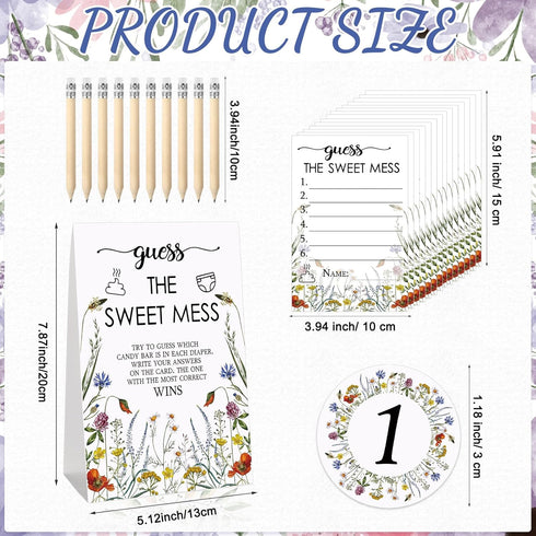 67 50 10 6 Pcs Guess The Sweet Mess Dirty Diaper Baby Shower Game Includes Guess The Sweet Mess Sign Small Cards