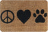 Welcome Mats for Front Door Outdoor Entry, Peace Love Pawprint Doormat, Non-Slip Mat, 17 x 30 Inch