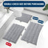Grandaily Chenille Striped Bathroom Rugs 30x20 - Extra Thick Absorbent Non-Slip Plush Bath Mats, Grey