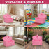 harhoers 2-in-1 1-5, Pink Princess Toddler Couch, Foldable Sofa Bed & Chair for Kids Space-Saving for Small Rooms, Fits