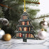 NGHYANNA 4 Inch NGHYANA Wooden Christmas Tree Ornament with Bookshelf Design Hanging Decoration