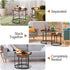 Set 2, 23.6inch ZENY Nesting Coffee Table of Round Coffee Table Wood Grain Top with Sturdy Metal Frame, Industrial End