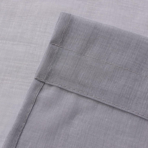 Aquazolax Transparent Sheer French Door Curtain Panel (1 Piece, 30W x 40L, Grey) - Elegant Solid Voile Rod Pocket