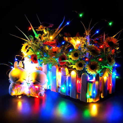 4Pack 3.3ft 10LEDs,Silver ZPH Bright Colored Fairy Lights,Battery Powered Waterproof String Lights Wire Mini Firefly