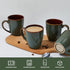 14 oz, Set 4, Set Pokini Coffee Mug Ceramic Coffee Mugs of Reactive Glaze Mug for Latte/Tea/Cappuccino, Large Stackable