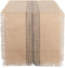 DII Jute Burlap Collection Table Runner, 14x72, Kitchen Tabletop with Middle Stripe Gray