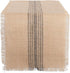 DII Jute Burlap Collection Table Runner, 14x72, Kitchen Tabletop with Middle Stripe Gray