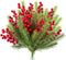 WXJ13 30 Pieces Artificial Pine Branches Christmas Holly Berries Artificial Red Berry