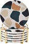 Terrazzo Coasters Set of 6, Ceramic Absorbent Drink Coasters, Cute Moisture Absorbing