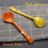 Set of 4 Ceramic Dessert Spoons, Long Handle Korean Porcelain Spoons for Appetizers, Cereal, and Dessert (Multi-color)