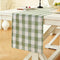 Laolitou Spring Green Checkered Table Runner, Cotton Linen Gingham Table Runners, Classic