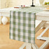 Laolitou Spring Green Checkered Table Runner, Cotton Linen Gingham Table Runners, Classic