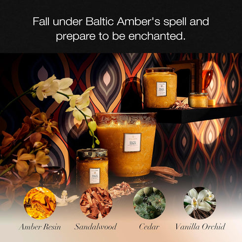 Voluspa Baltic Amber Petite Candle Jar, 3.2 Ounce, 25 Hour Burn Time, Coconut Wax, Handcrafted in the USA