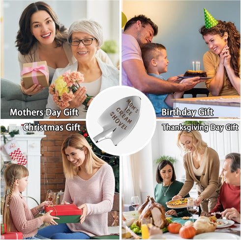 stormroo Gifts for Mom mother's day gifts Ice Cream Spoon Scoop for Ice Cream Lovers, Gifts for Women Funny Engraved
