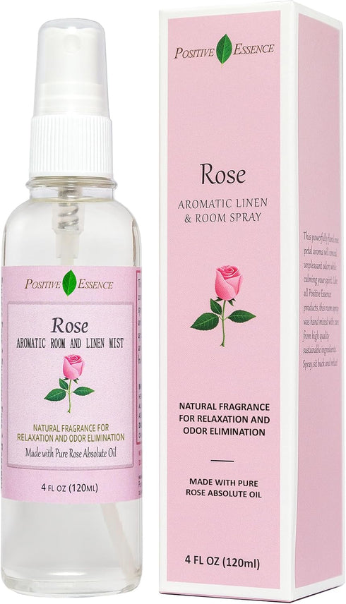Rose Linen and Room Spray - Natural Pillow Spray with Pure Rose Essential Oils for Relaxing Home Fragrance