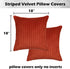 Kevin Textile Set of 2 Fall Pillow Covers, Solid Supersoft Corduroy, Burnt Brick, 18x18 Inch