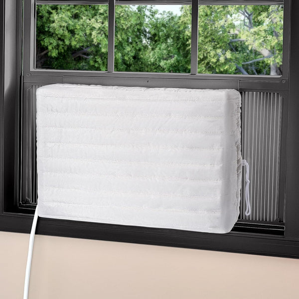 Little World Indoor Air Conditioner Cover, White Double Insulation Cover for Window AC, 28 x 20 x 3.5 Inches