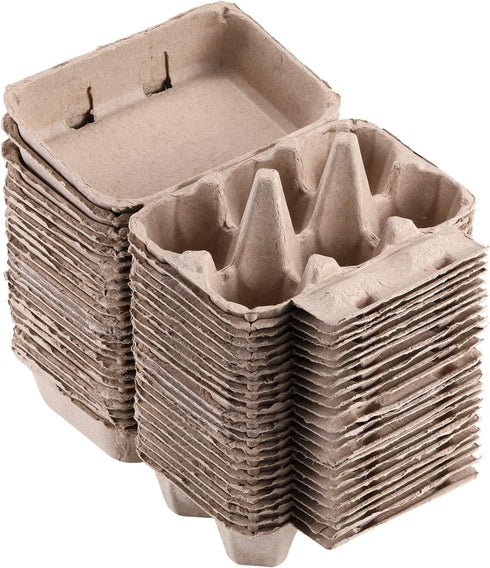 LayHyand Dozen 25 Pack, 6 Count 6 Half Vintage Egg Cartons Blank Natural Pulp Carton for Chicken Eggs Reusable, Storage
