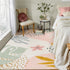 4x6 Lahome Pink Carpet for Living Room - Area Rug for Bedroom Washable Non-Slip Boho Rug Throw Cute Soft Nursery Kids