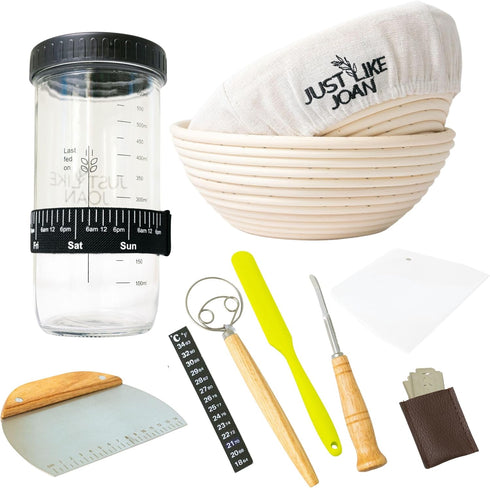 Sourdough Starter Kit Ultimate Sourdough Bread Baking Supplies w/Sourdough Starter Jar &