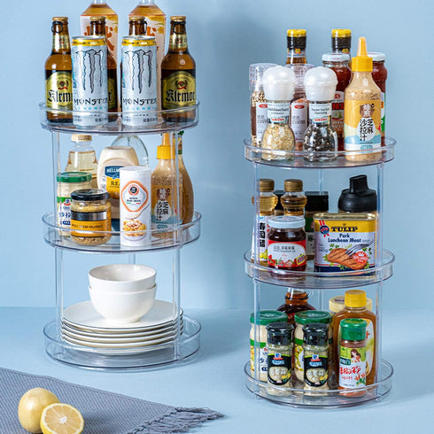 Non-Skid 3 Tier Lazy Susan for Kitchen, Cabinet, Pantry,Lazy Susan Turntable Cabinet Organizer,360 Degree Rotating Spice Rack,Lazy Susan Turntable