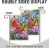 Welcome Summer Cardinal Red Birds Garden Flag, Hydrangea Flowers Outside Decor, 12 x 18 Double Sided Burlap Decoration