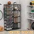 CSXGBAB 24-35 Tall Garage Shoe Rack Large Capacity,Two Rows Versatile Hooks Storage Boot Shelf Black Pairs